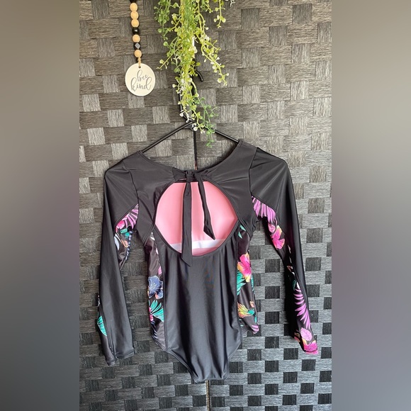 Girls Justice Long Sleeve Swimsuit Size L 12/14 - Picture 2 of 3